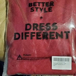 Womens XL Wine Red Fringe Cardigan